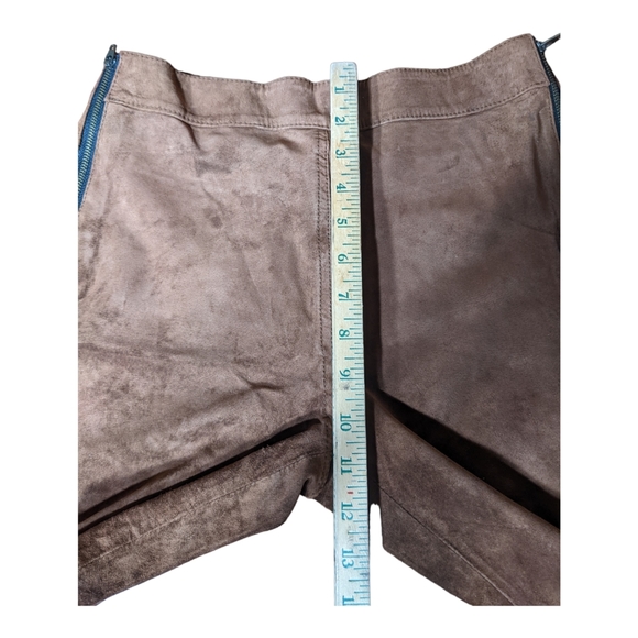 Volcom Sz 5 Brown Suede Leather Pants Lg Flare Bell Bottom 60s 70s Hippy Costume - Picture 10 of 16